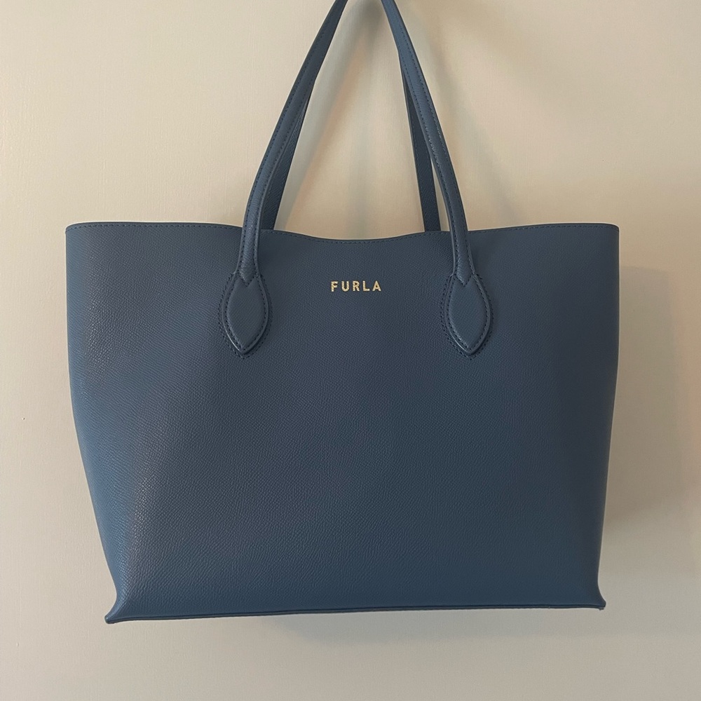 Furla - blu denim - leather tote bag